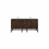 James Martin Vanities Addison 72in Double Vanity, Mid-Century Acacia w/ 3 CM Charcoal Soapstone Quartz Top E444-V72-MCA-3CSP